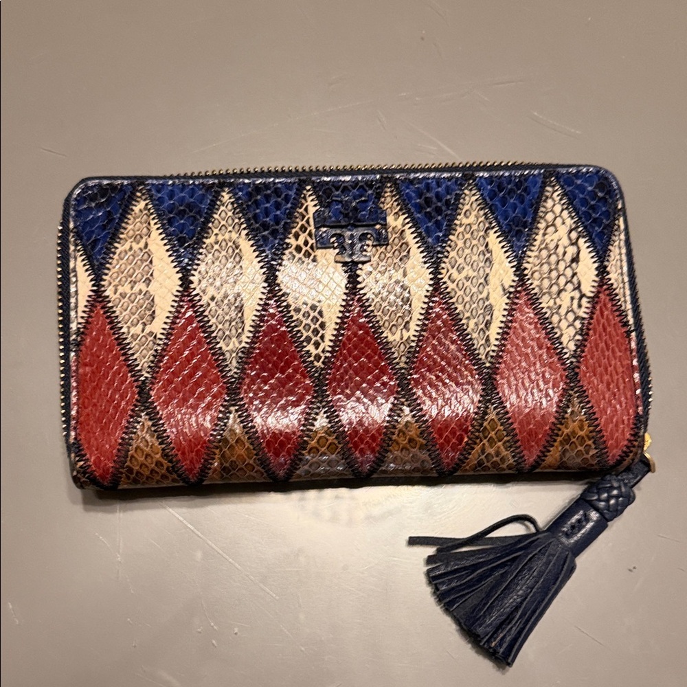 Tory Burch Harlequin Pattern Leather Wallet